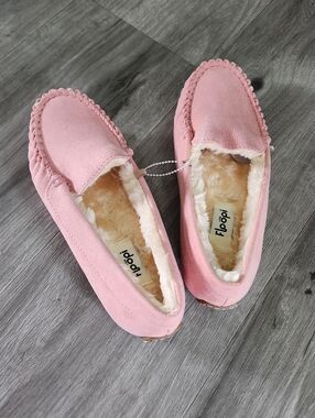 Floopi Women's Lilly Moccasin Faux Sued Slippers Pink Size 7 Womens